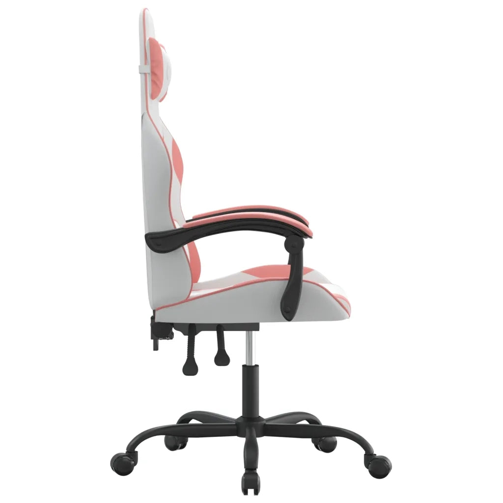 Sedia da Gaming Bianco e Rosa in Similpelle 3143875