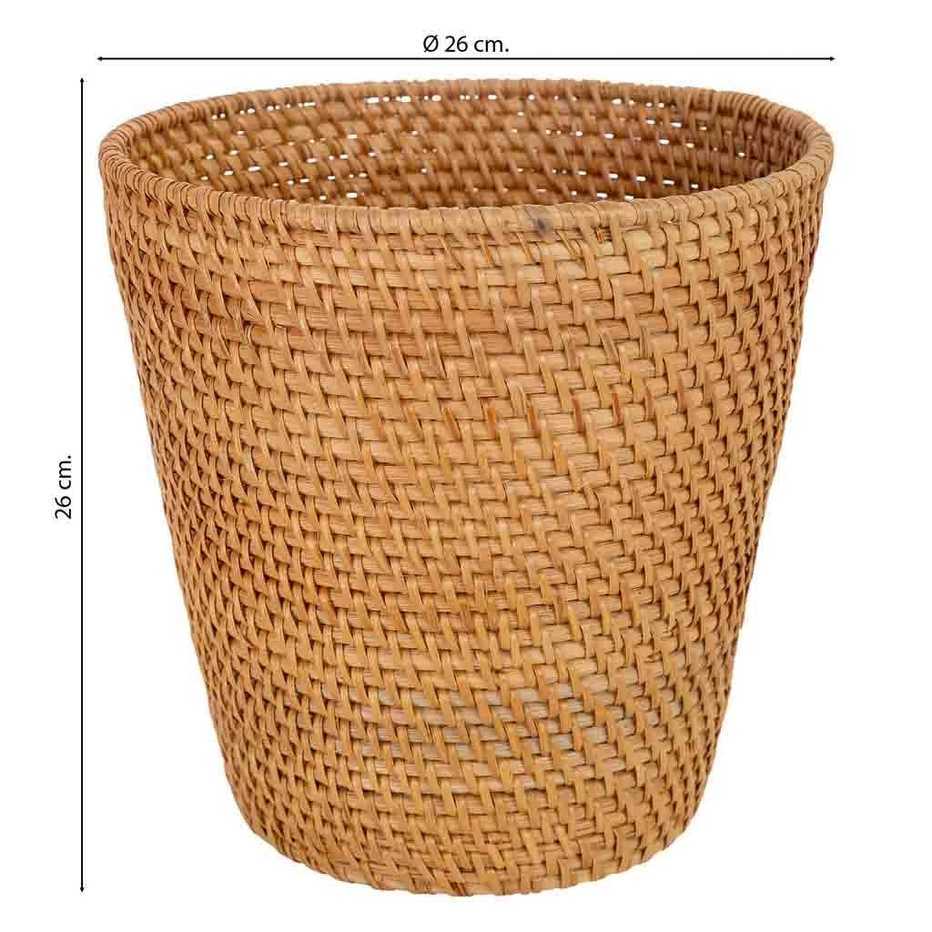 Cestino in rattan marrone D26xh26