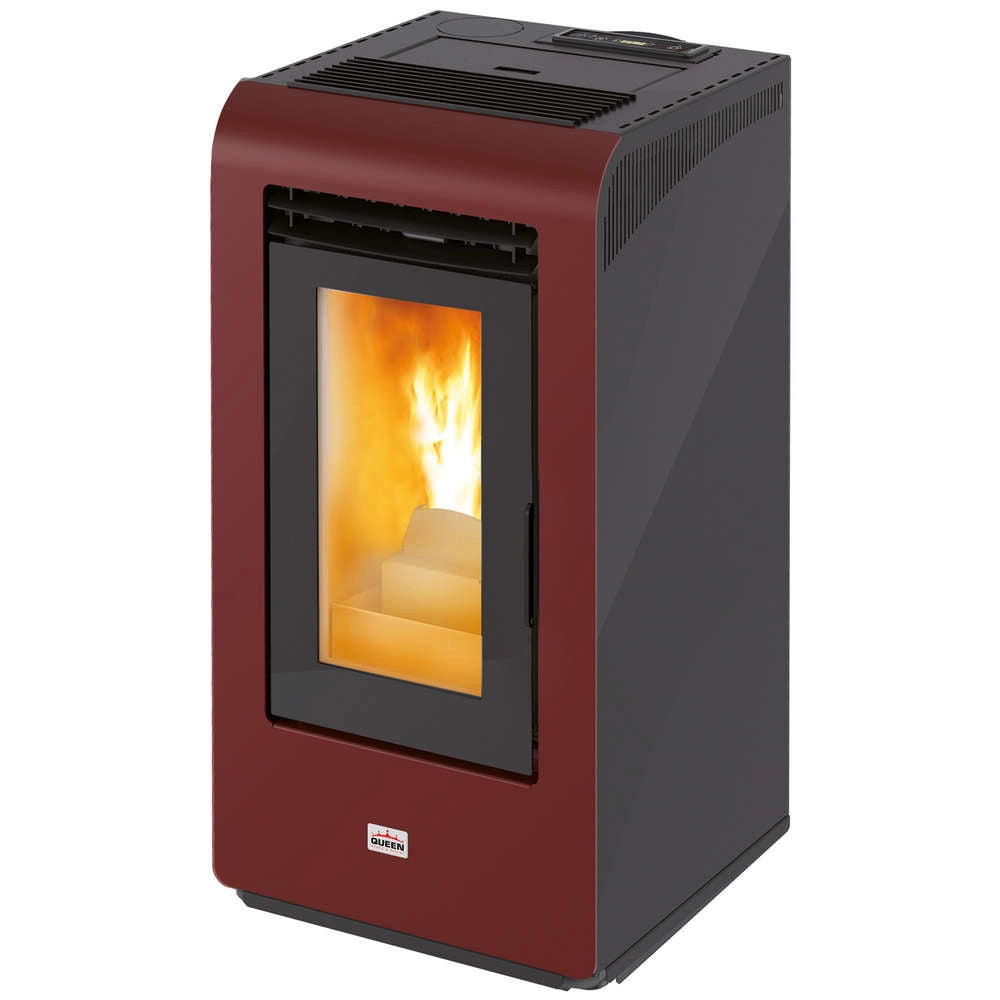 Stufa Pellet Queen Plus HE 10 Canalizzata Bordeaux 8,7 kW/h