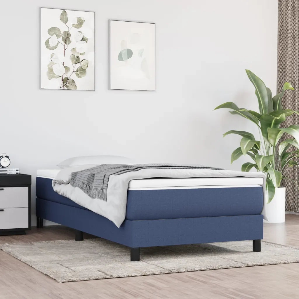 Struttura Letto a Rete a Molle Blu 100x200 cm in Tessuto 3120498