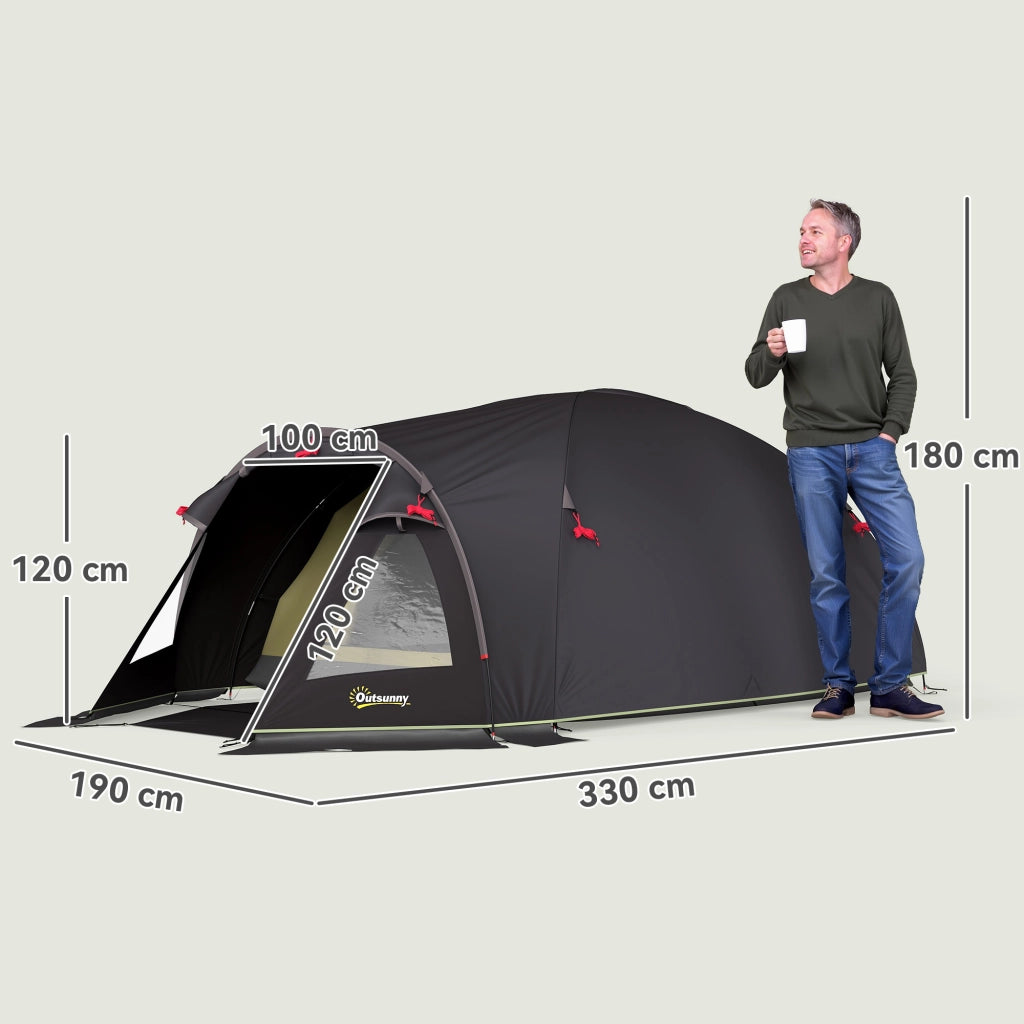 Tenda da campeggio per 2 persone ¨C zephmum ¨C Nero UV50+ tunnel con avancorpo