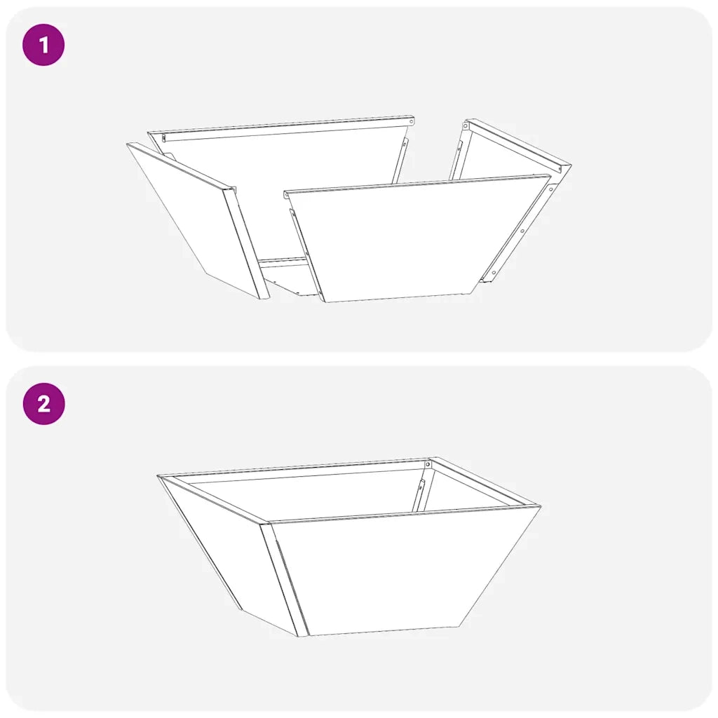 Fioriera da giardino trapezoidale moderna 35 x 35 x 15 cm in acciaio laminato a freddo nero codice 02_0052354.