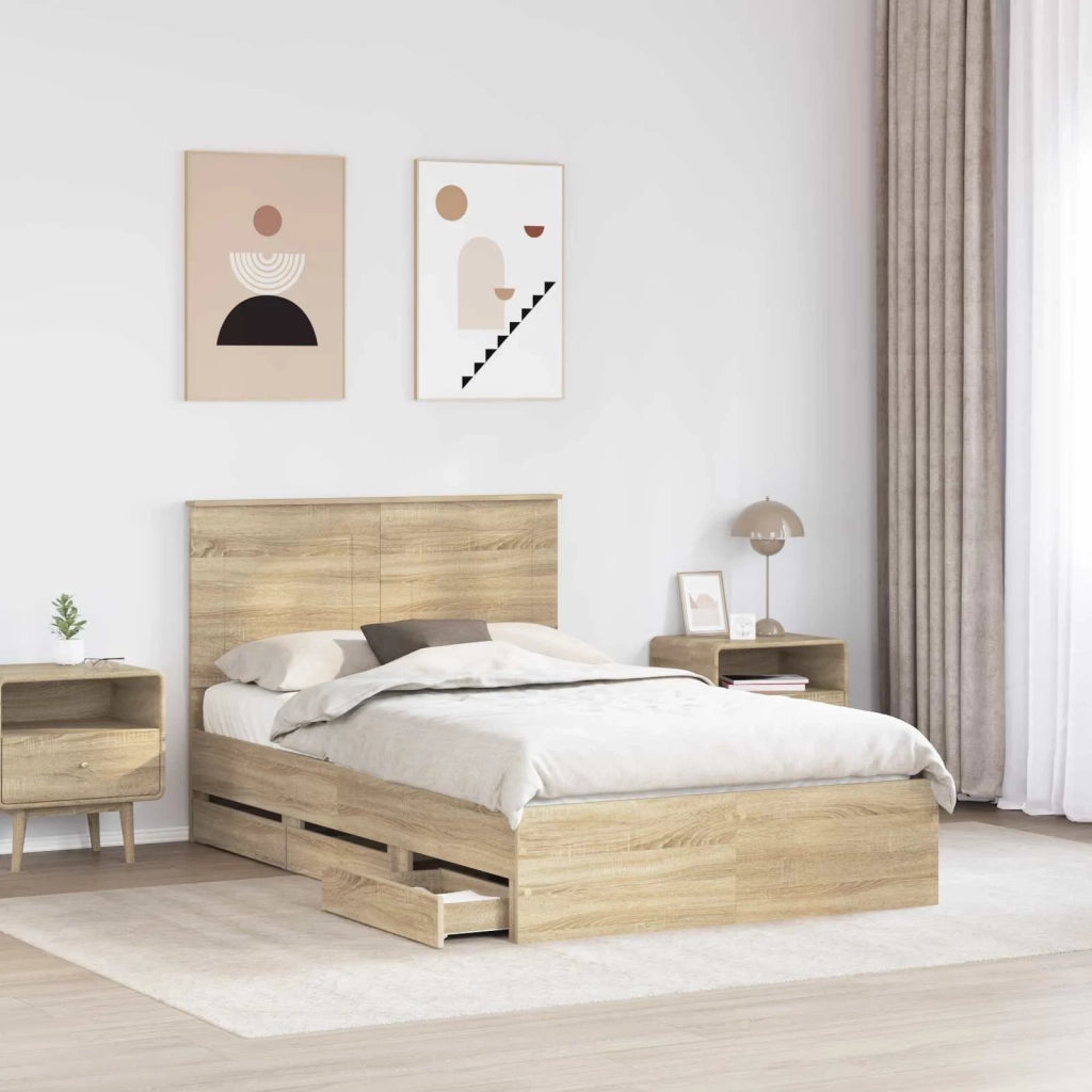 Struttura del letto-Giroletto Rovere Sonoma Legno Ingegnerizzato