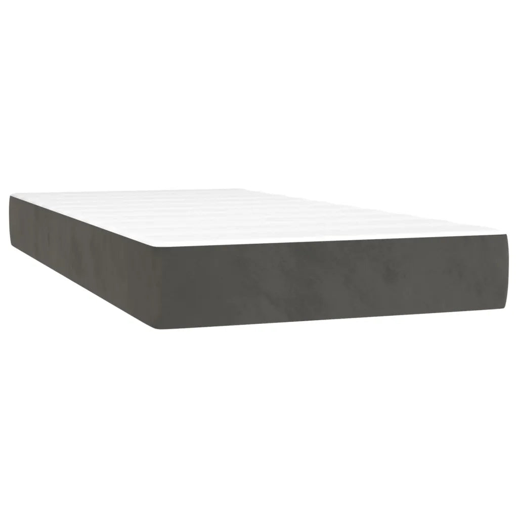 Giroletto a Molle con Materasso Grigio Scuro 100x200 cm Velluto 3130944