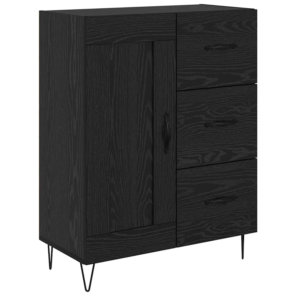 Credenza-Buffet-Armadio da cucina Rovere Nero 69,5 x 34 x 180 cm Legno multistrato 267211