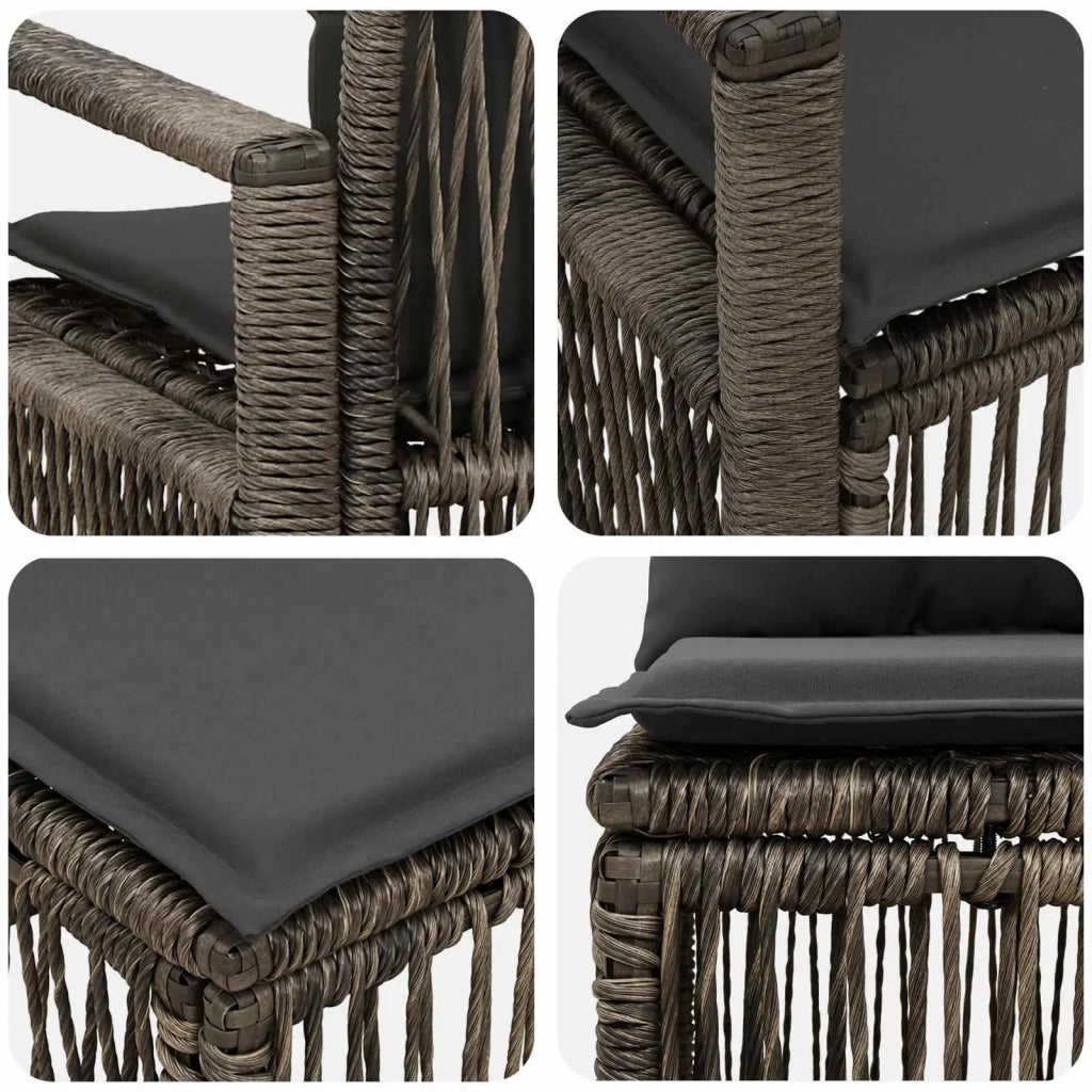Set Divano da Giardino 9 pz Grigio polyrattan 3435752