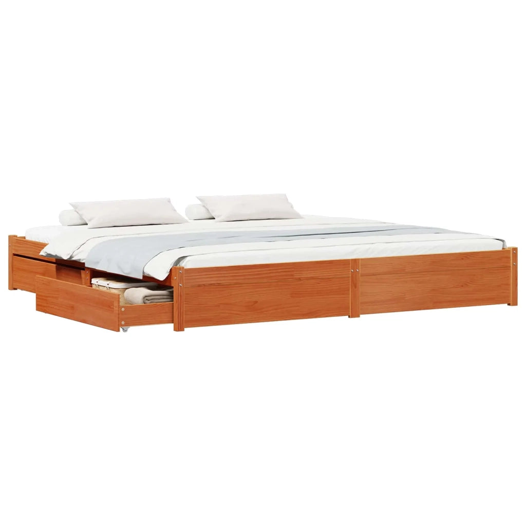 Struttura del letto con cassetto Marrone cerato 180 x 200 cm 3422720