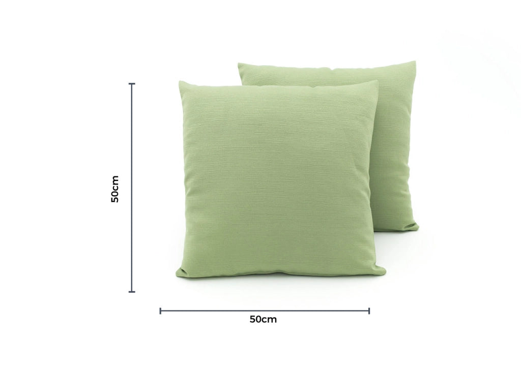 Coppia Cuscini Arredo Imbottiti Tessuto Ottoman In Tinta Unita Colore Verde 40 - 50x50 - Verde 40