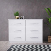 Laganaro, Cassettiera 6 Cassetti, 112x43x79h cm Bianco