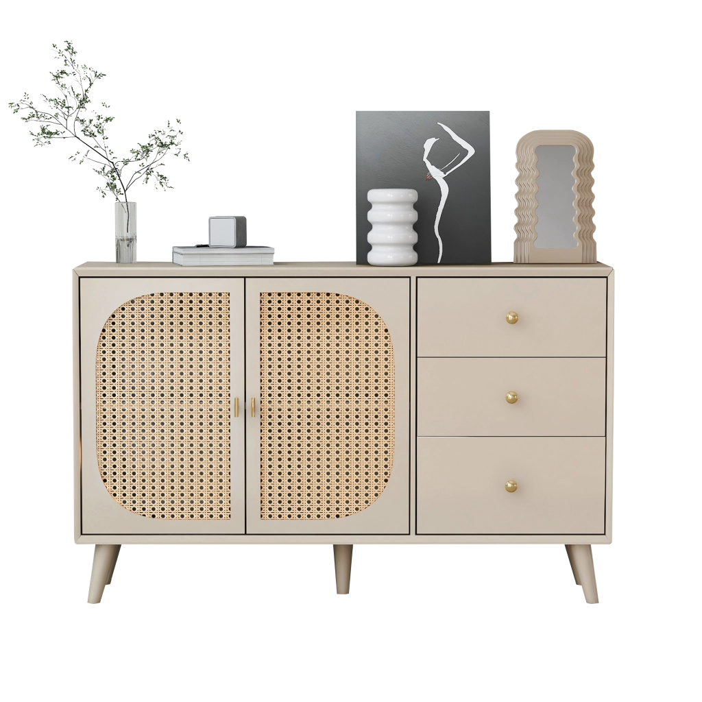 Sideboard/Kommode moderna Off White 120 x 82,5 x 40 cm con 2 ante e 3 cassetti