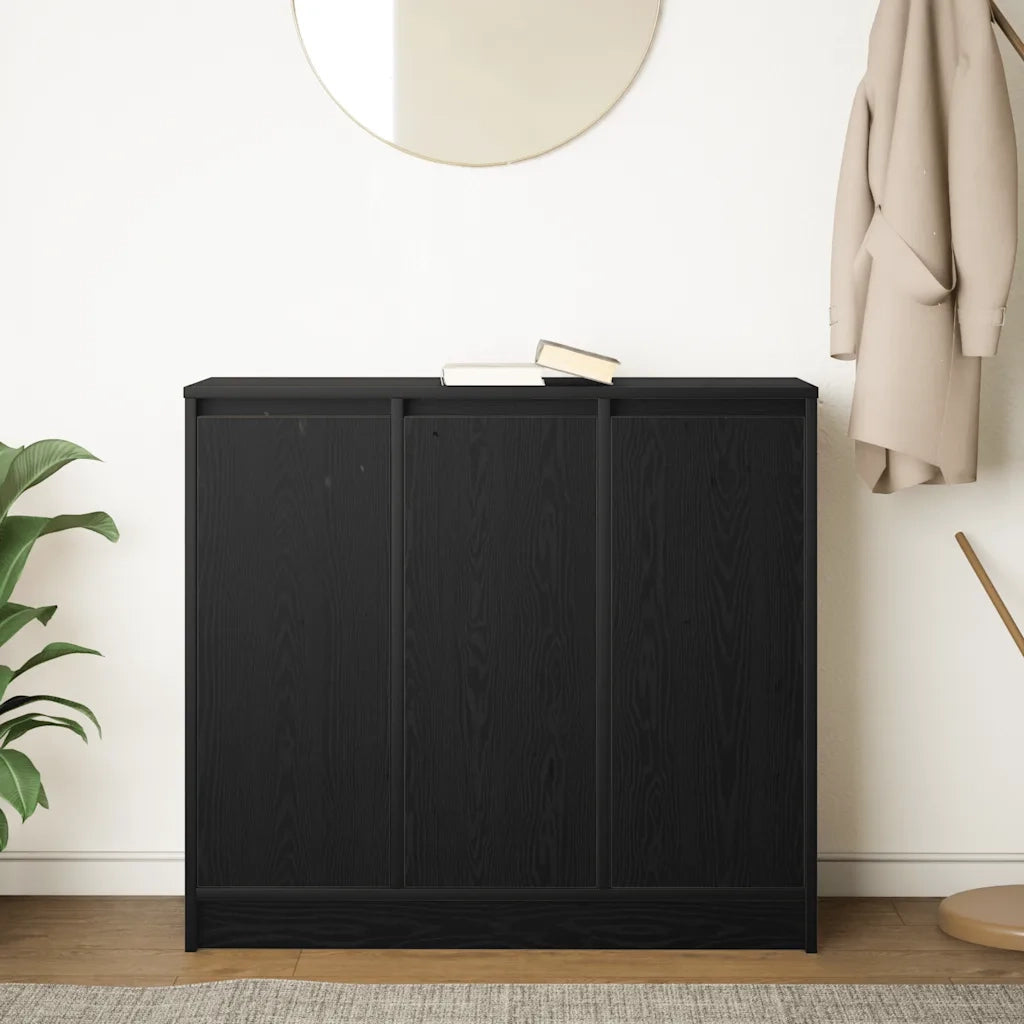 Credenza | Madia | Buffet da pranzo | Armadio da pranzo Rovere Nero 85x34x76 cm in Legno Multistrato