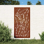 Decorazione Muro da Giardino 105x55 cm Foglia Acciaio Corten 824475