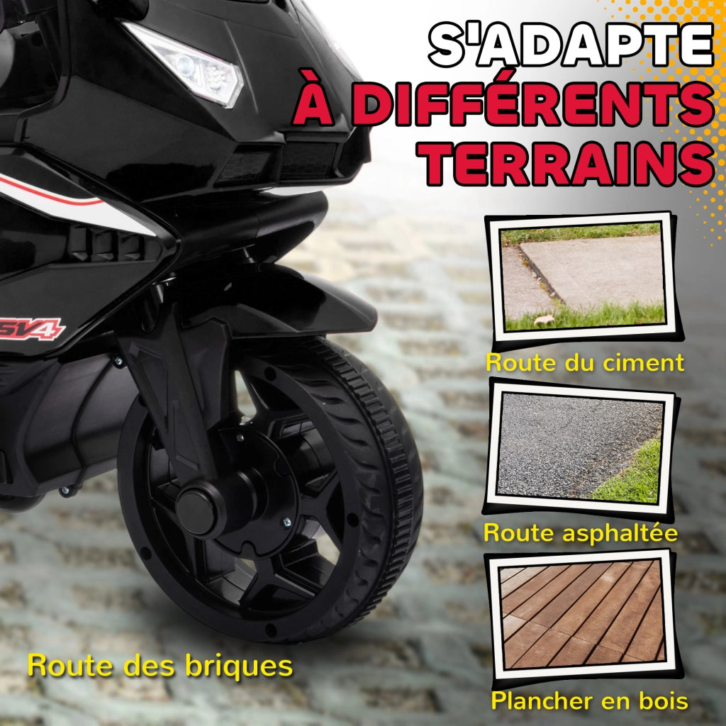 Moto Elettrica Bambini 6V ¨C Xylo ¨C Nero con Luci e Suoni 75x36x49cm