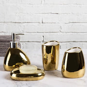 Set di Accessori per la Cucina in Ceramica - 4 Parti - Finestra in Oro
