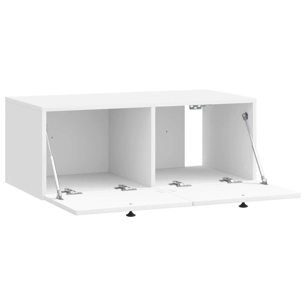 Mobile Porta TV da Muro Bianco Lucido 78,5 x 41 x 30 cm 898009