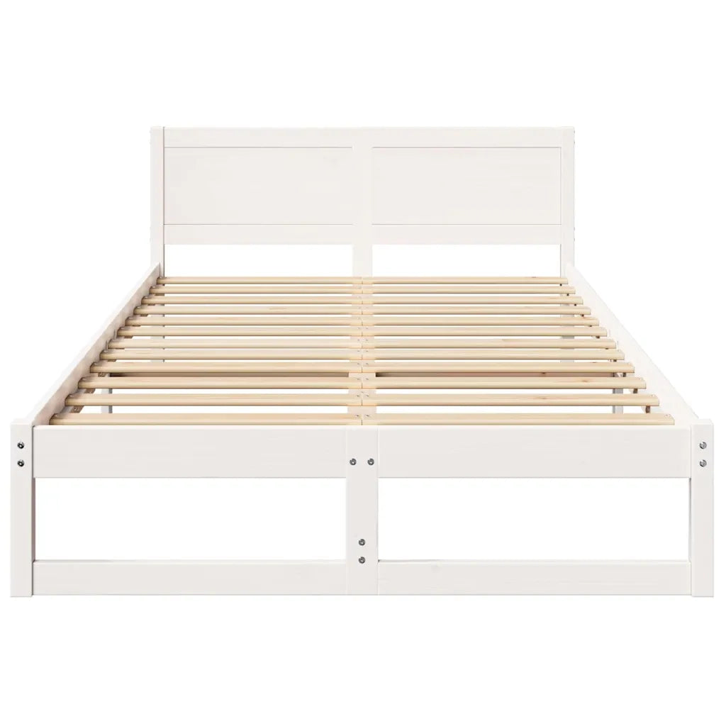 Struttura del letto-Giroletto-Rete del Letto Bianco 135 x 190 cm Pino massello 881158