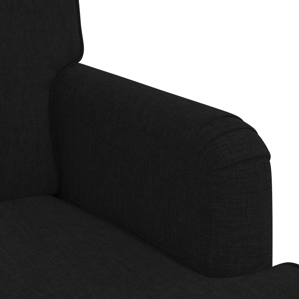 Divano 2 pcs Nero 144 x 80 x 85 cm Tessuto