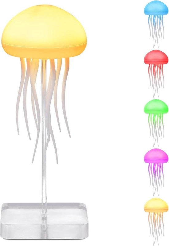 Lampada Jellyfish - Lampada a Stelo con Jellyfish che Danzano - Jellyfish Lampada da Notte a Gradienti RGB - Lampada da Tavolo Jellyfish Riscaricabile con Sensore Tattile