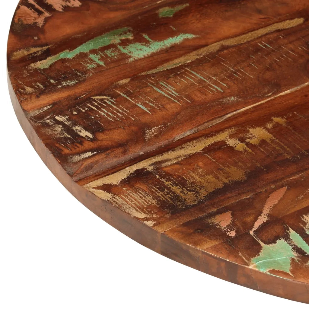 Piano per Tavolo Ø 80x2,5 cm Rotondo Legno Massello di Recupero 370030