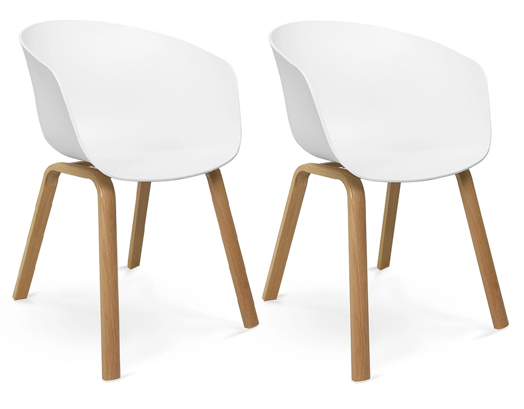 Sedia da pranzo bianca, poltrona in stile scandinavo - Dorina (2 pz) -SD08DOPL