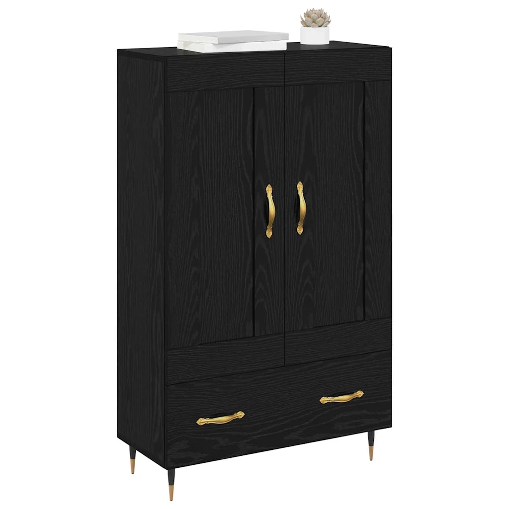 Credenza-Buffet-Armadio da cucina Rovere Nero 69,5 x 31 x 115 cm Legno multistrato 801913
