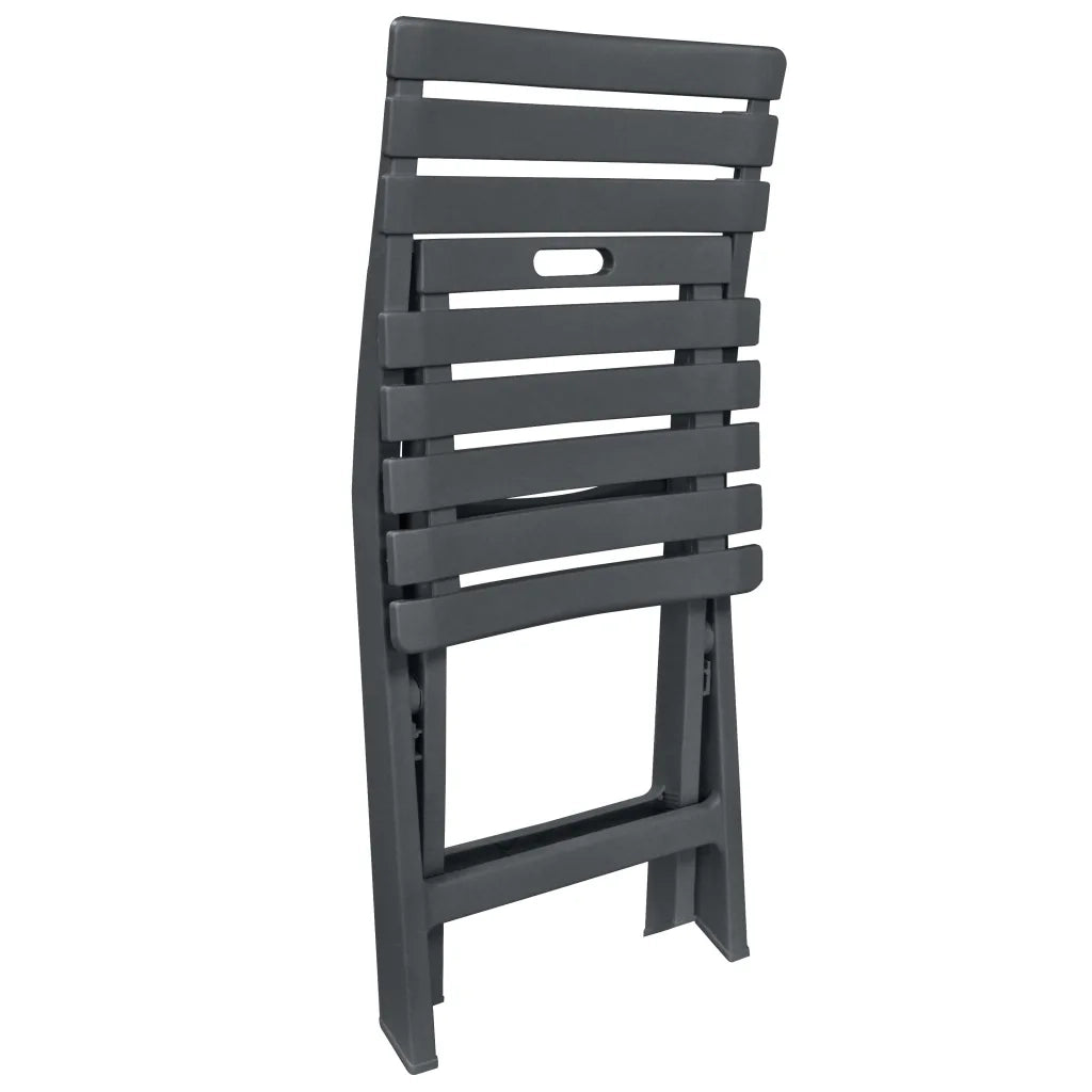 Set da Bistrot 3 pz Pieghevole in Plastica Antracite 48753