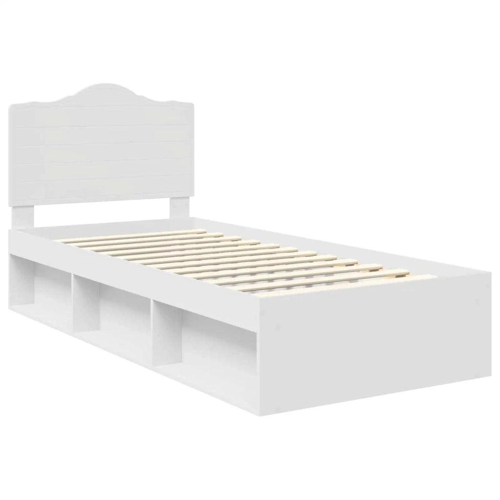 Letto singolo | Letto per adulti | Struttura del letto Bianco 100 x 200 cm Pino massello