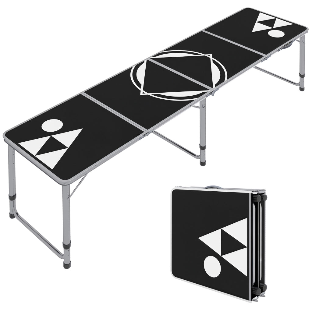 Tavolo da campeggio pieghevole ¨C Xylo ¨C alluminio nero regolabile 240x60x54/62/70 cm