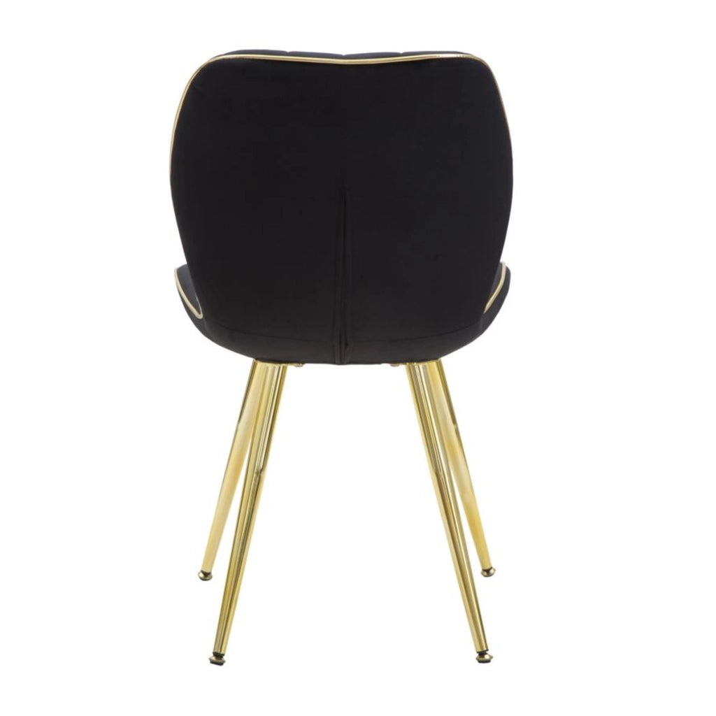 Sedia Paris Space nera e oro in velluto — set 2 pezzi