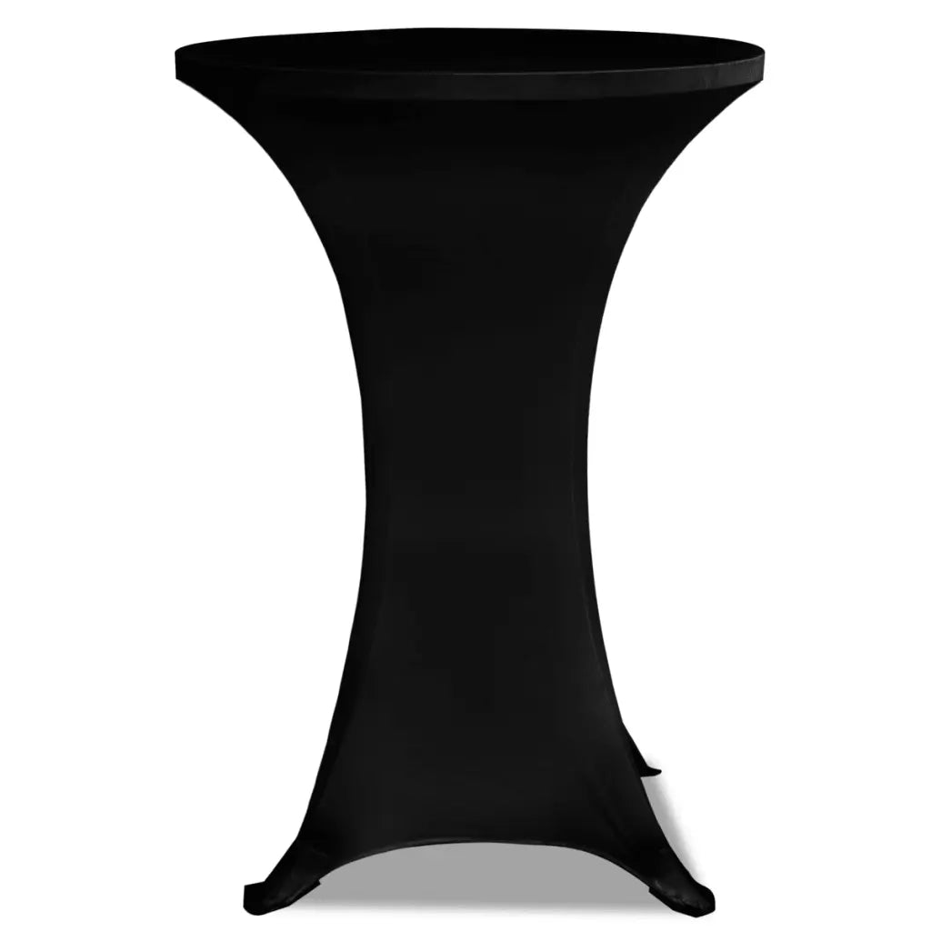 Copritavolo ?70 cm Nero Tessuto elasticizzato 2 pezzi 241205