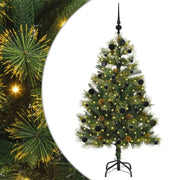 Albero di Natale | Decorazioni natalizie artificiale pieghevole con coni Verde 150 cm
