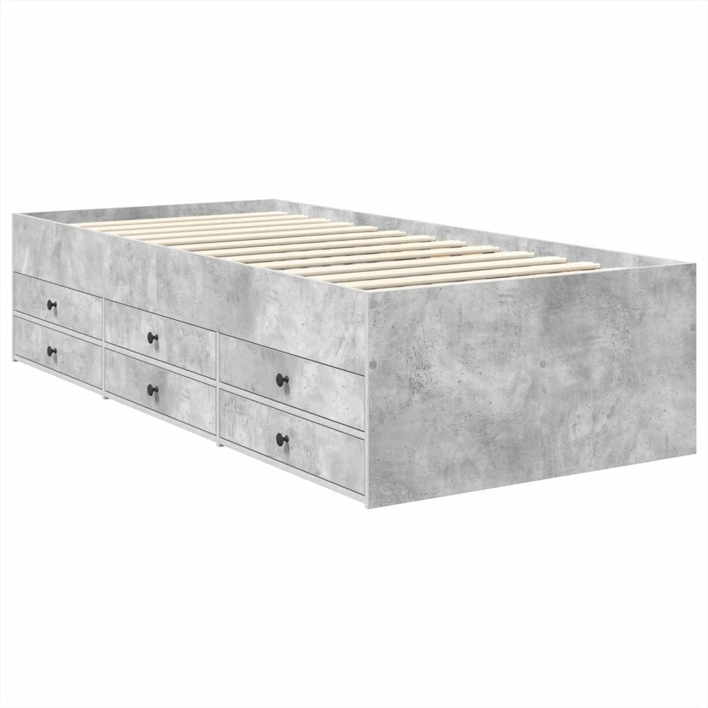 Daybed Grigio Cemento e Nero 100 x 200 cm Legno multistrato 3408518