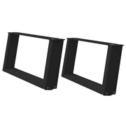 Set di 2 gambe per tavolino da caffè in acciaio nero a forma di U 70 x 30-31 cm con piedini regolabili design moderno 02_0057037