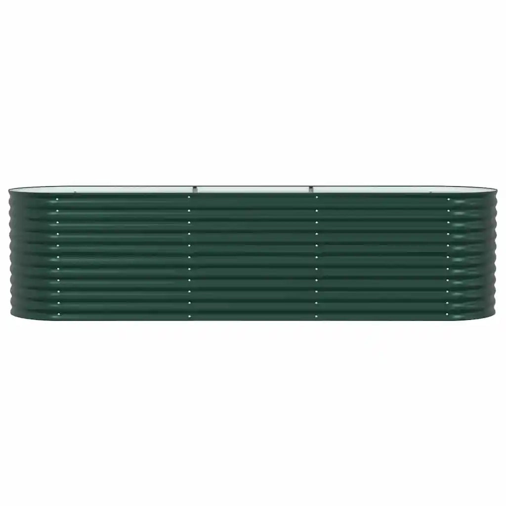 Fioriere | Cassetta per fiori | Letto Rialzato Verde 320 x 80 x 81 cm Acciaio
