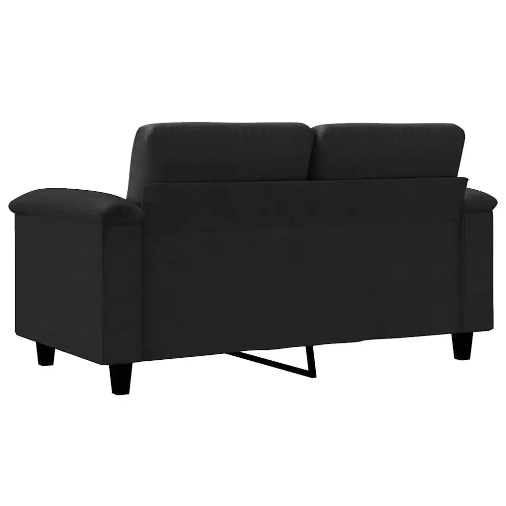 Divano a 2 Posti-Sofa 2 Posti Nero 120 cm in Tessuto Microfibra