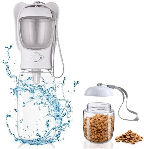 Flessa portatile per cani, flessa per acqua per cani, flessa impermeabile, 550 ml, scala per acqua portatile per cani e gatti