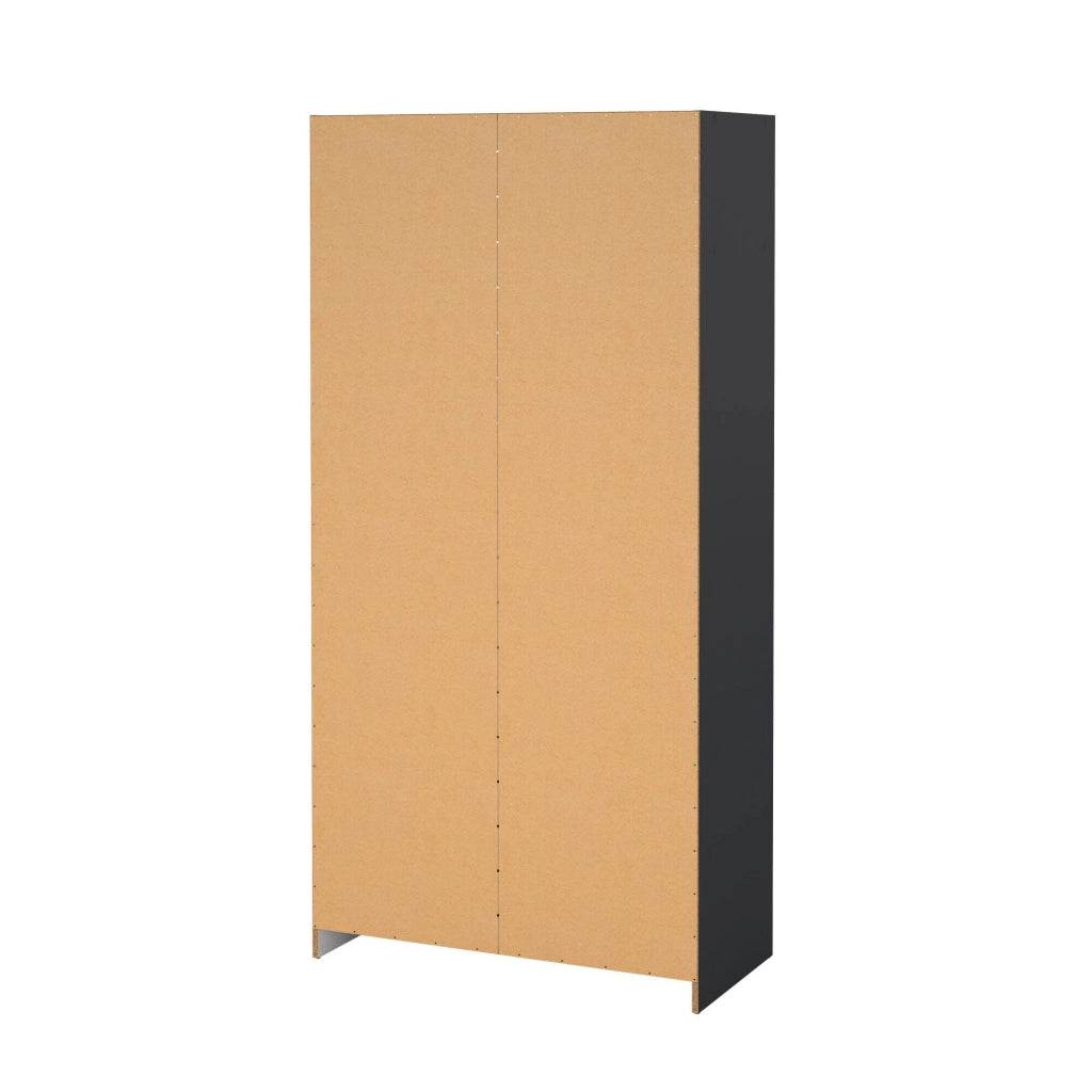 Guardaroba 2 ante Sultani, Mobile camera da letto, Cabina armadio portabiti, Armadio appendiabiti, 99x50 h200 cm, Grigio