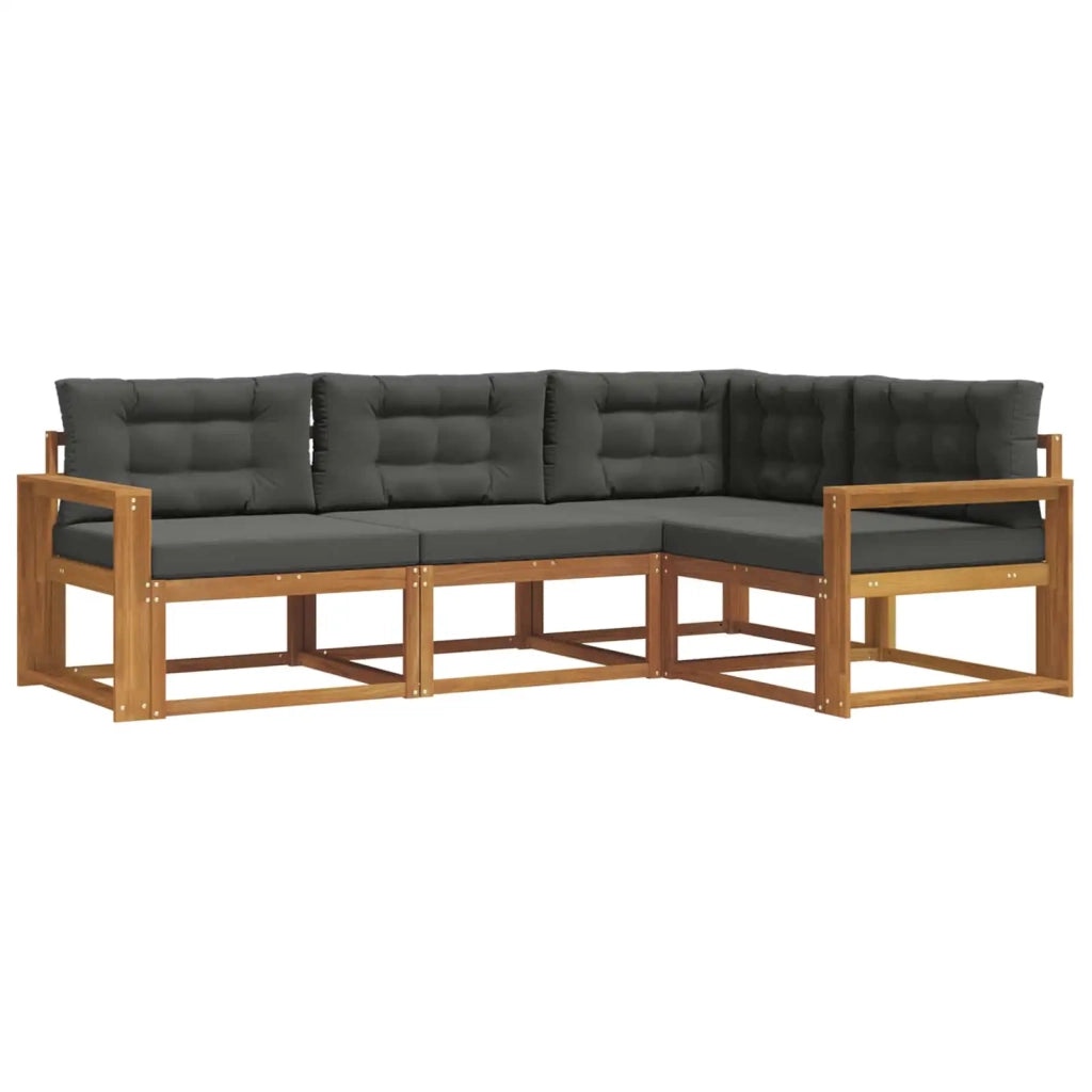 Set di divani da esterno con cuscino 4 pcs Naturale e Antracite 3367515