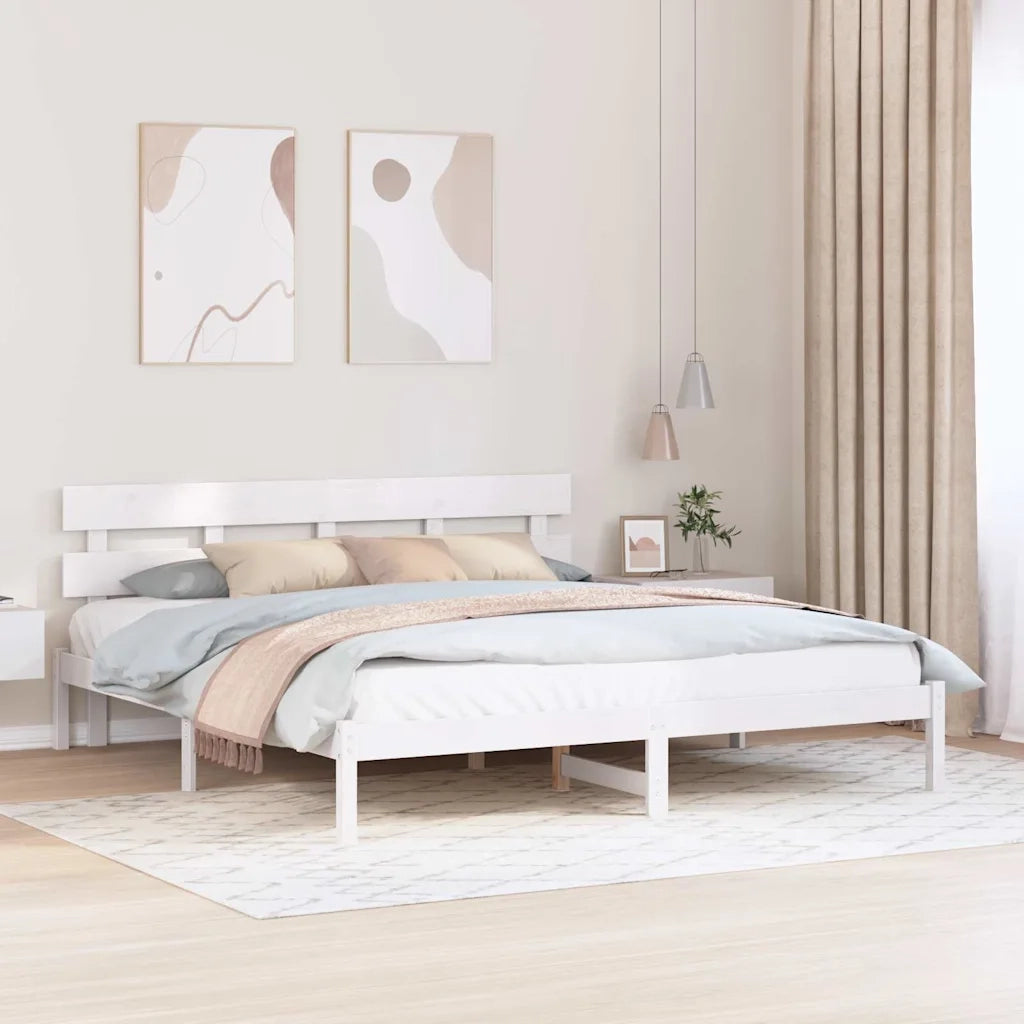 Letto matrimoniale | Letto per adulti | Struttura del letto Bianco 180 x 200 cm Legno massello di pino