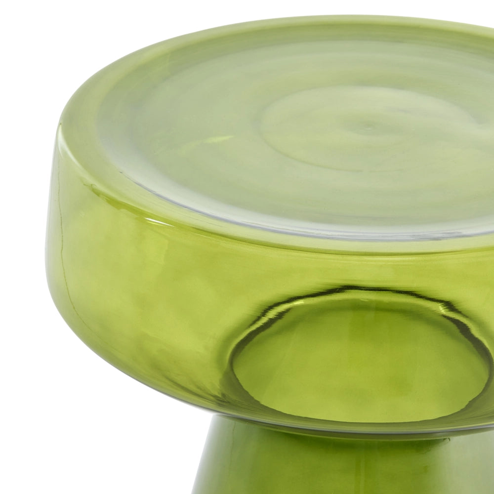 Set di 2 Tavoli da caffè in vetro trasparente verde moderno di forma ovale design moderno contemporaneo