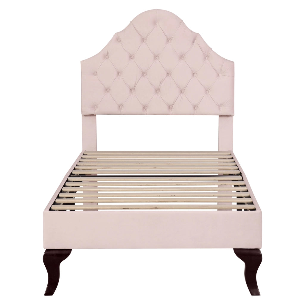 letto imbottito velluto rosa 90 x 200 cm