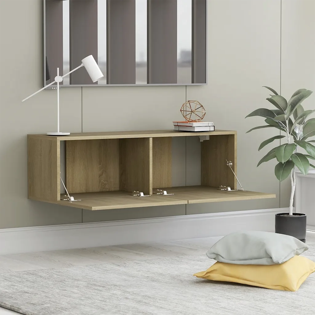Mobile Porta TV Rovere Sonoma 100x30x30 cm in Legno Multistrato 801484