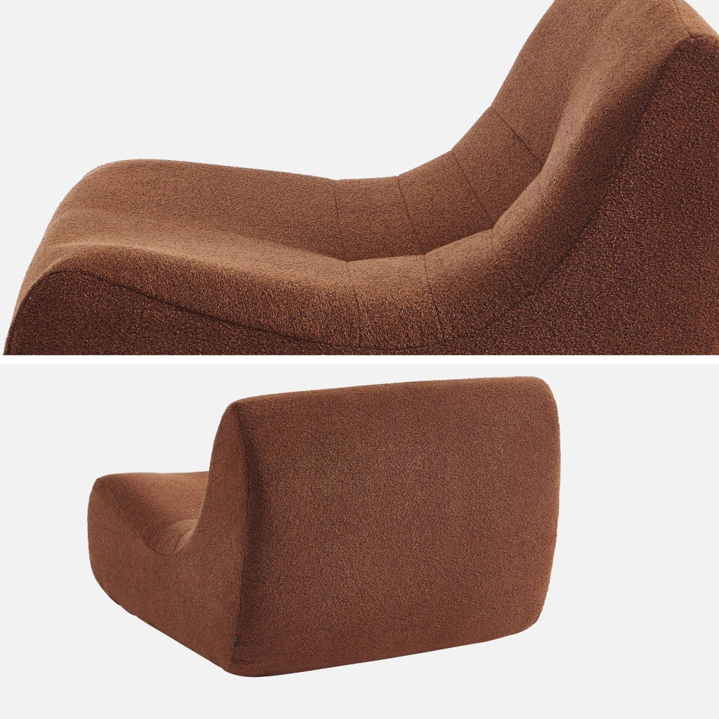 Divano modulare boucle, 2 posti, terracotta