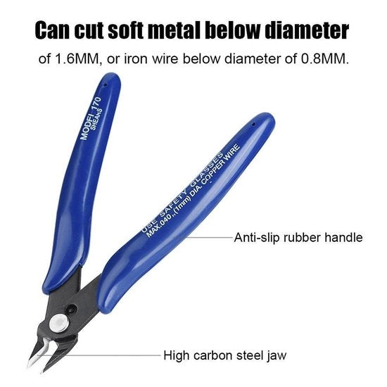 Strumento per taglio fili - Tagliatore di cavi - Lame metalliche morbide - Ergonomico - 1,6 mm di spessore - Ideale per lavorazione di gioielli - Perfetto per elettronica...
