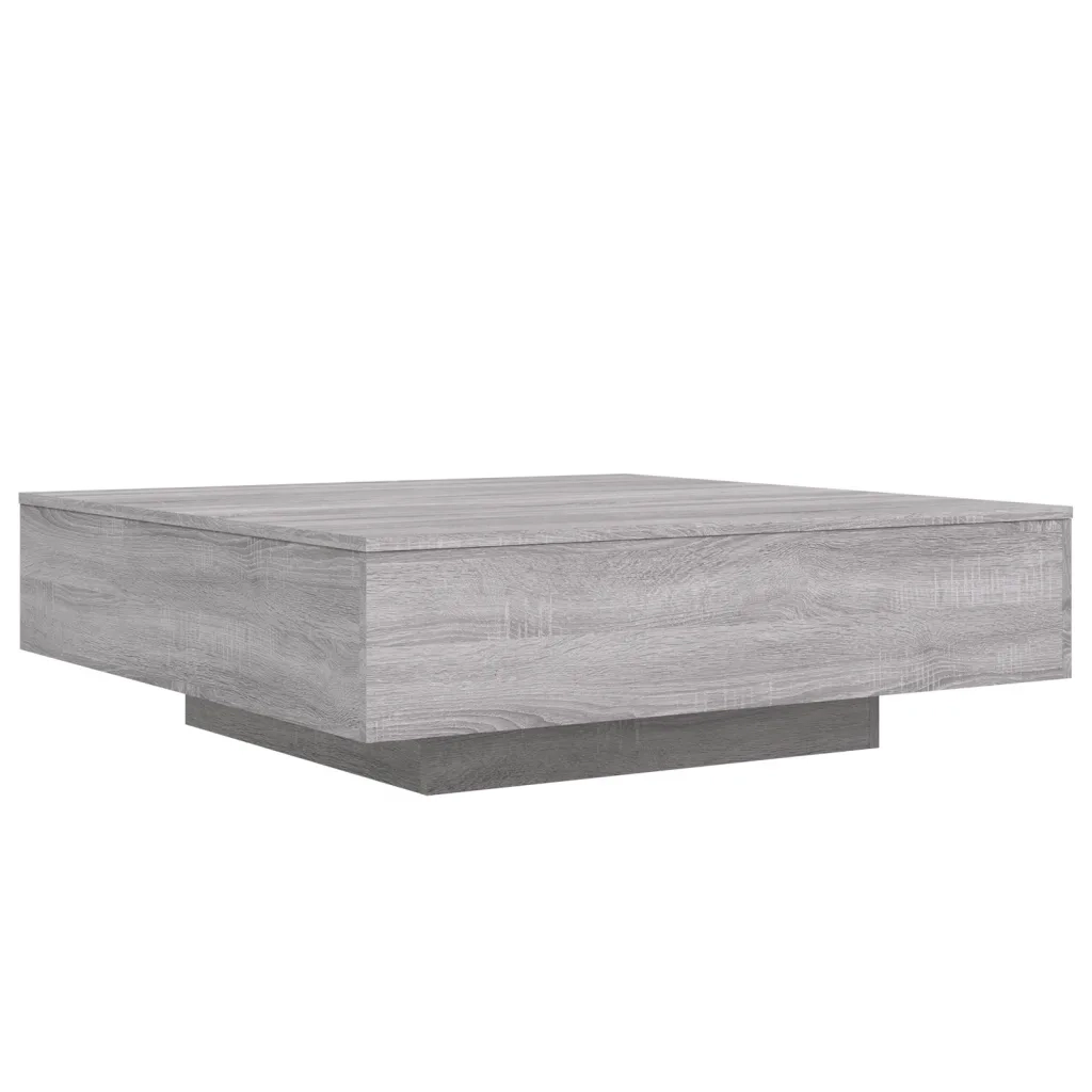 Tavolino da salotto | Tavolino da caff¨¨ | Tavolino da Soggiorno con Luci LED Grigio Sonoma 100x100x31 cm