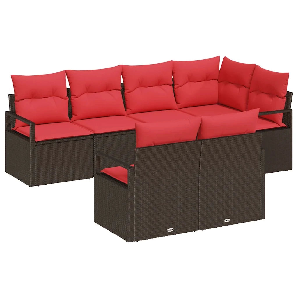 Set di divani 7 pcs Marrone polyrattan 3346424