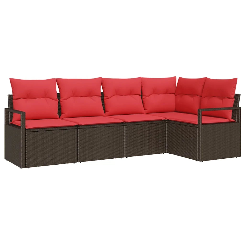 Set di divani 5 pcs Marrone polyrattan 3346384
