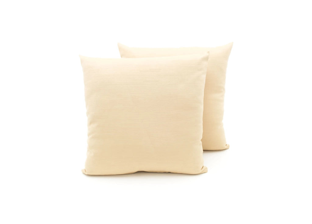 Coppia Cuscini Arredo Imbottiti Tessuto Ottoman In Tinta Unita Colore Beige 02 - 40x40 - Beige 02