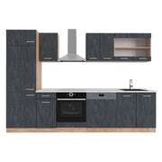 Cucina componibile R-Line Calce nera/Rovere dorato 300 cm PL Marmo Vicco