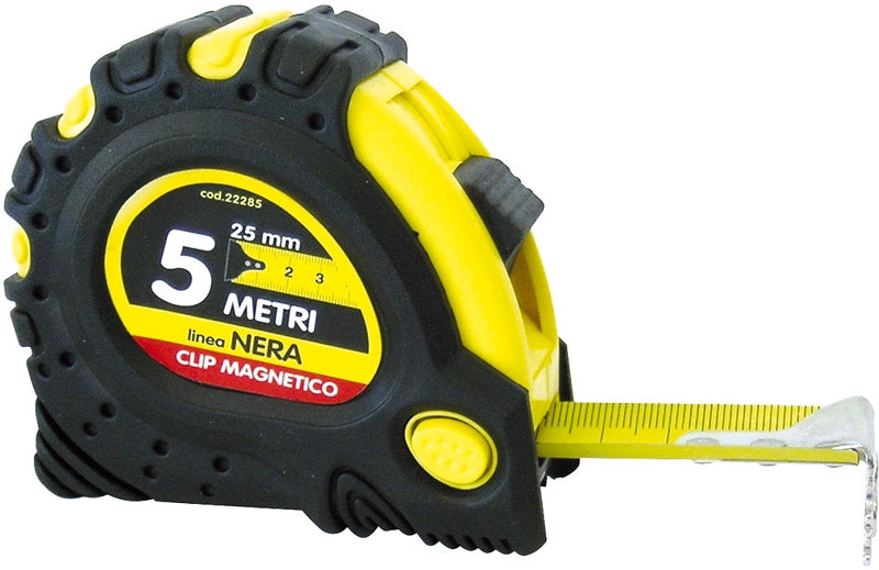 Utilia FLESSOMETRO LINEA NERA MAGNETICO  mt. 8x25 mm. 6.00 pz